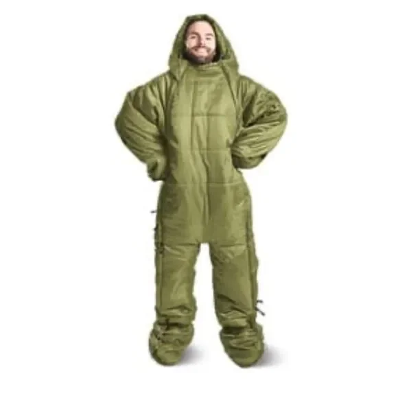 NEW Adventuridge GREEN puffer WEARABLE SLEEPING BAG FULL BODY sz M - Picture 1 of 6